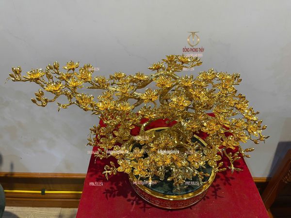 Quà tặng mạ vàng: Cây mai vàng 24k bằng đồng mạ vàng 24k