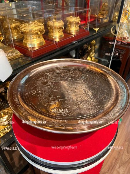 Mâm bồng 35cm đồng đỏ