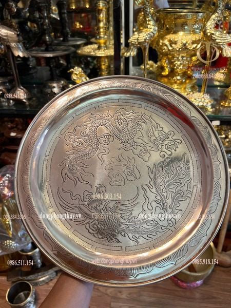 Mâm bồng 35cm đồng đỏ