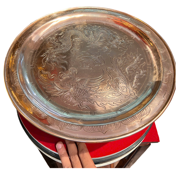 Mâm bồng 35cm đồng đỏ