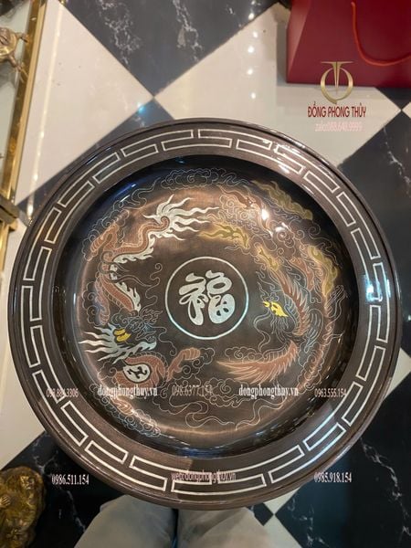 Mâm bồng 30cm khảm ngũ sắc