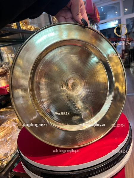 Mâm đồng đại bái trơn dk30