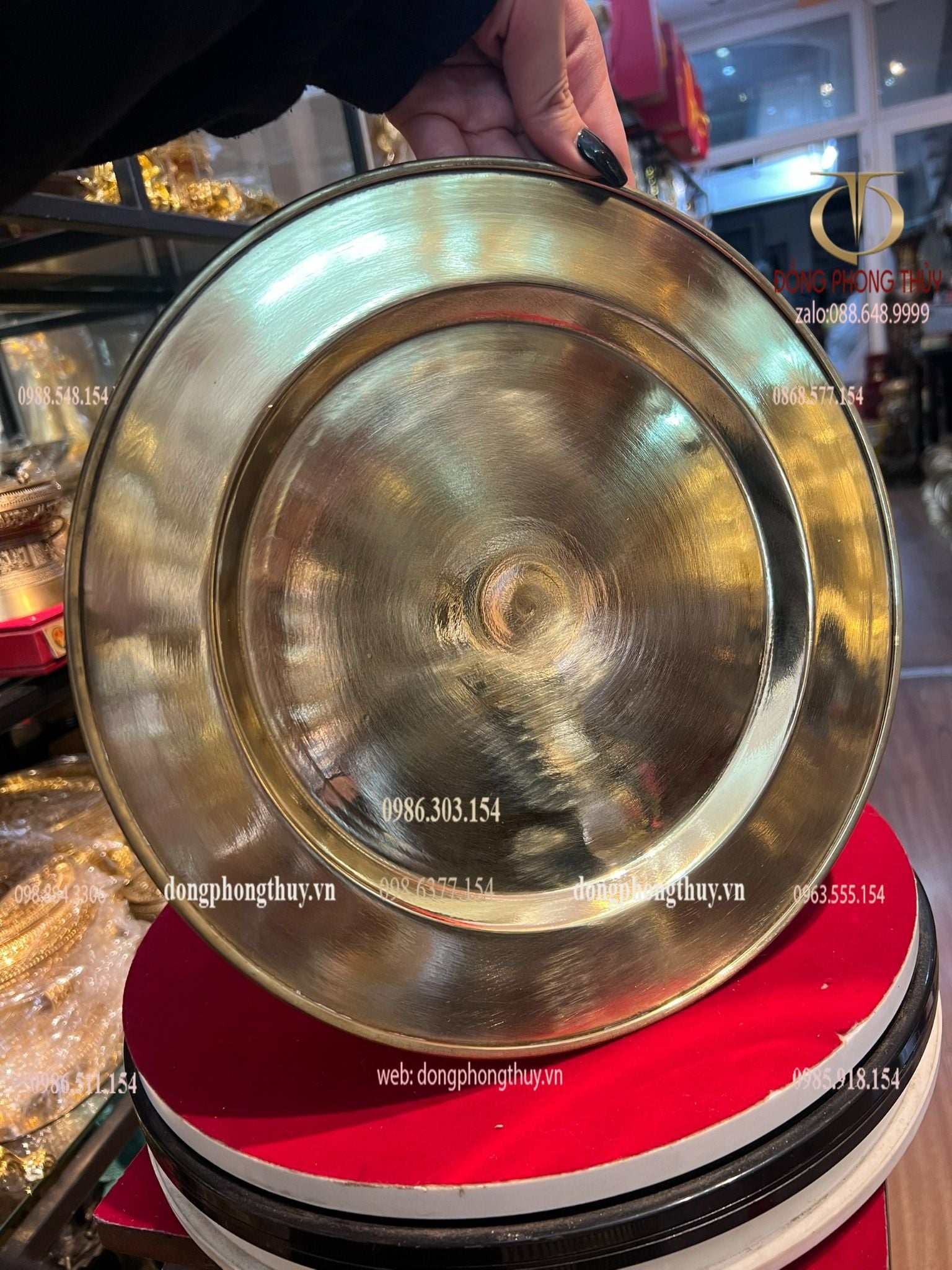 Mâm đồng đại bái trơn dk30