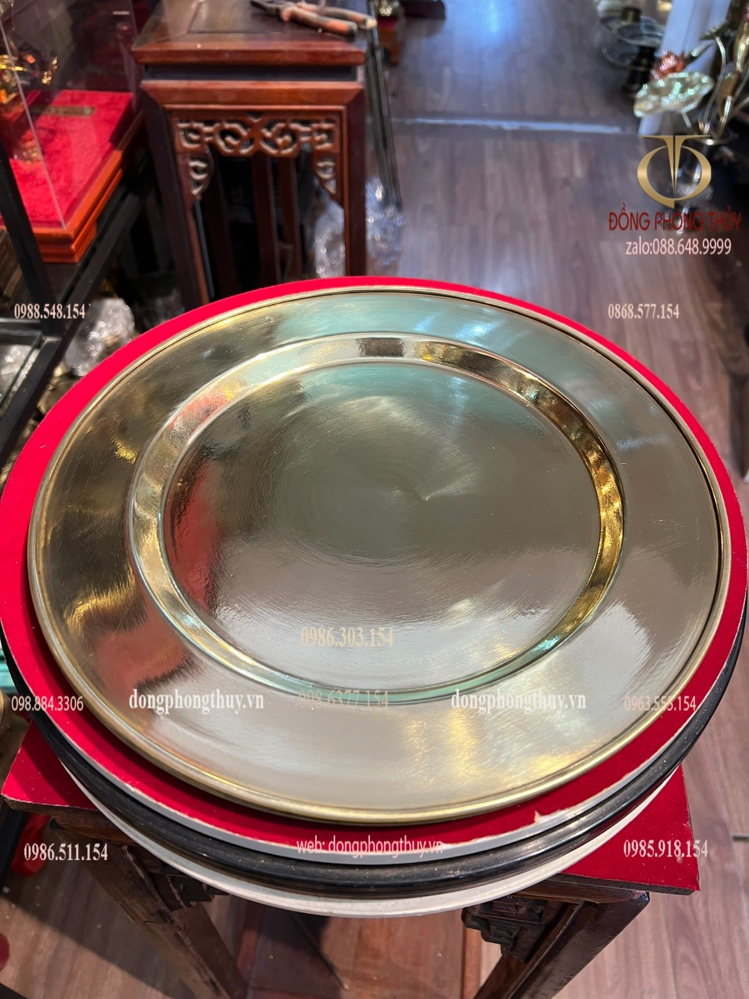 Mâm đồng đại bái trơn dk30