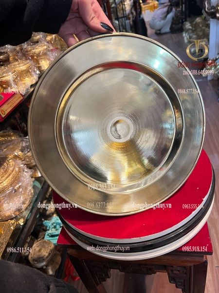 Mâm đồng đại bái trơn dk30