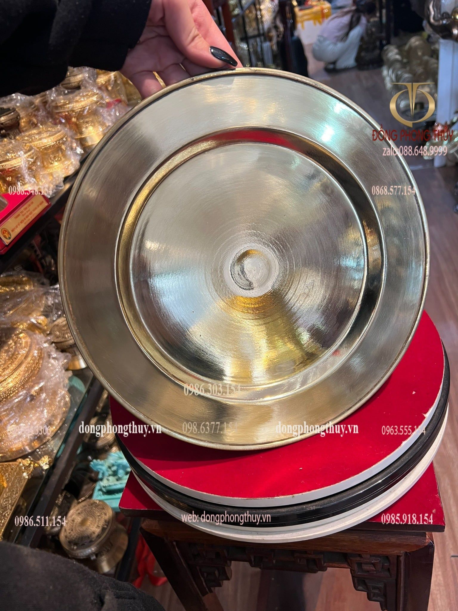Mâm đồng đại bái trơn dk30