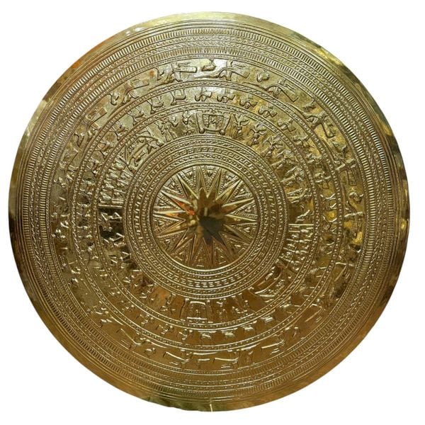 Mặt trống đồng 90cm dát vàng