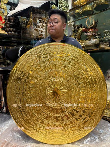 Mặt trống đồng dát vàng nano