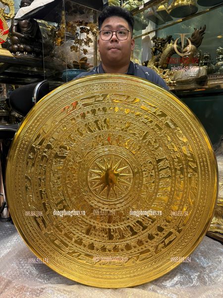 Mặt trống đồng dát vàng nano