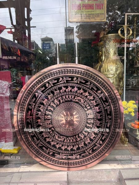 Mặt trống đồng ăn mòn đồng đỏ đường kính 1m