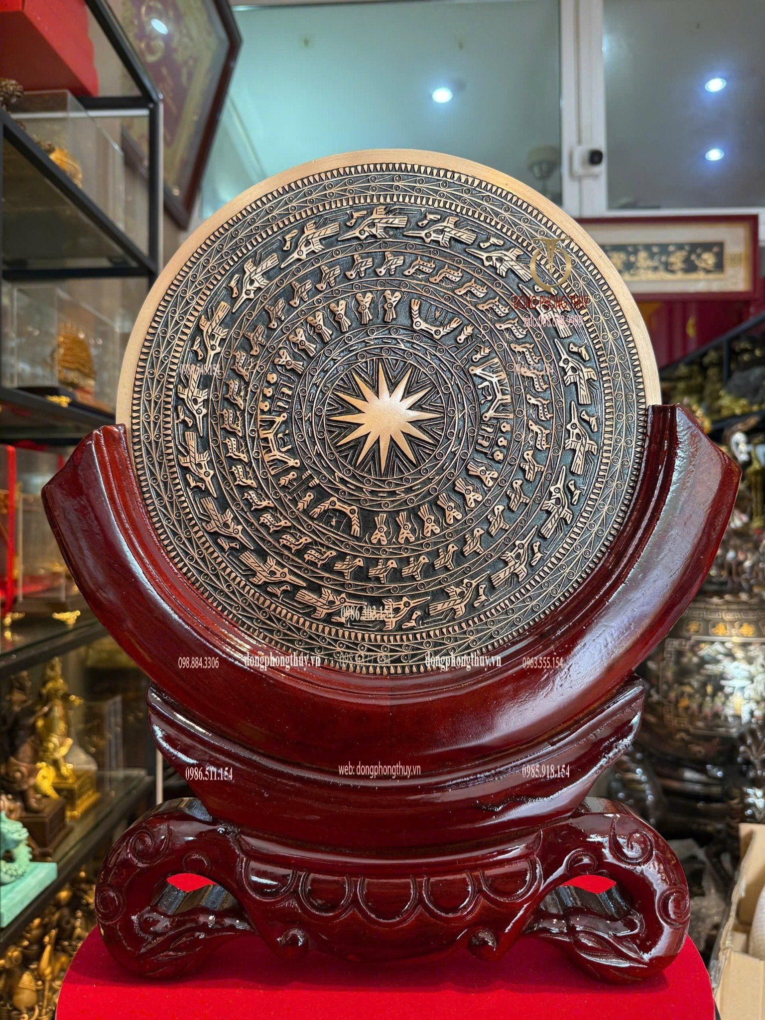 Mặt trống đồng lưu niệm để bàn