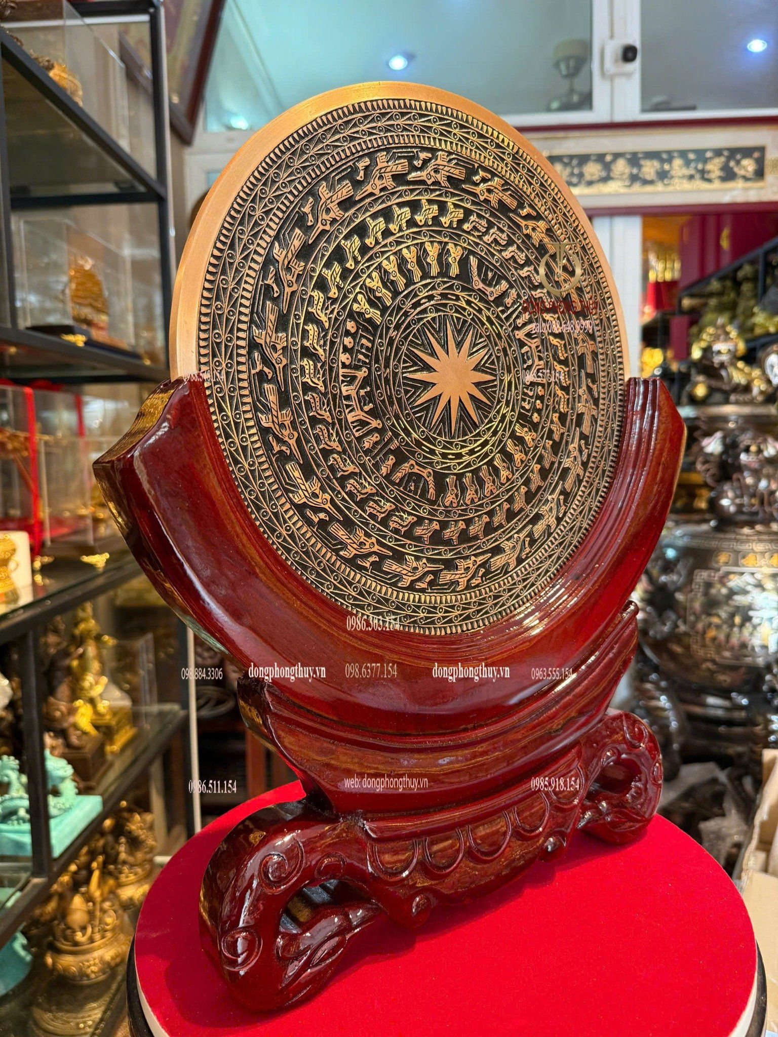 Mặt trống đồng lưu niệm để bàn