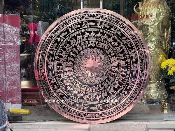 Mặt trống đồng ăn mòn đồng đỏ đường kính 1m