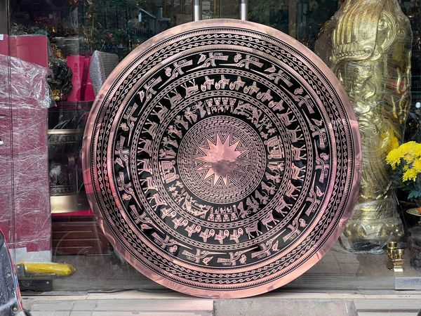 Mặt trống đồng ăn mòn đồng đỏ đường kính 1m