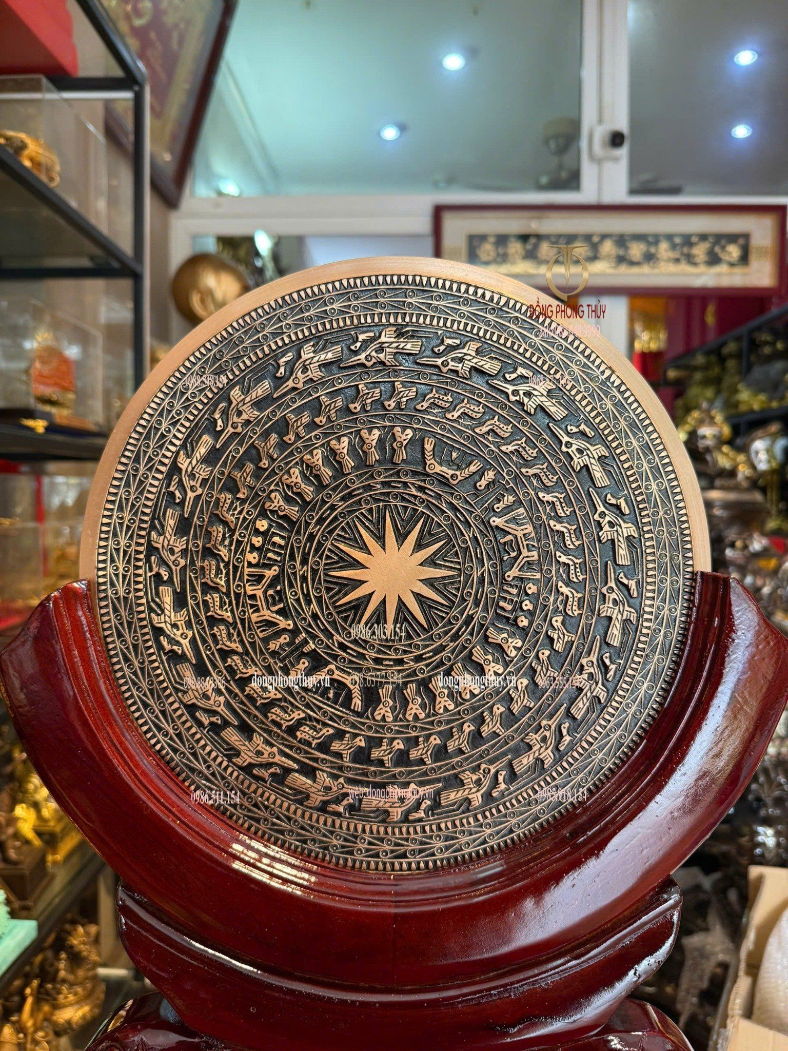 Mặt trống đồng lưu niệm để bàn