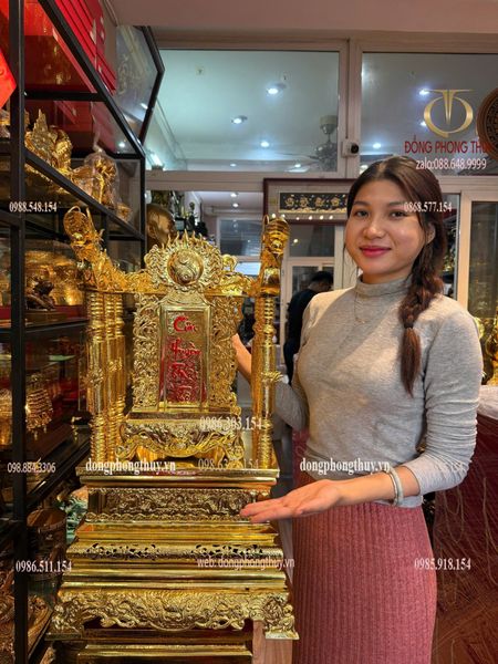 Ngai thờ + bài vị thờ dát vàng