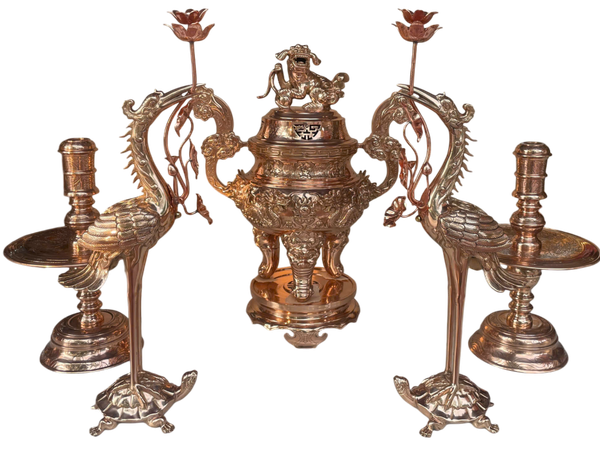 Bộ đỉnh đồng song long 65cm nặng 48kg ngũ sự