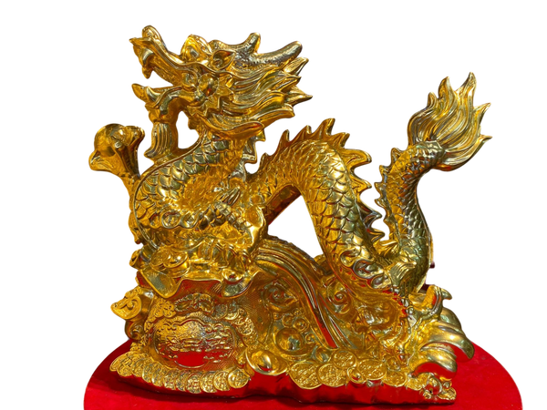 Tượng rồng mạ vàng - Tượng rồng bằng đồng dát vàng 24k