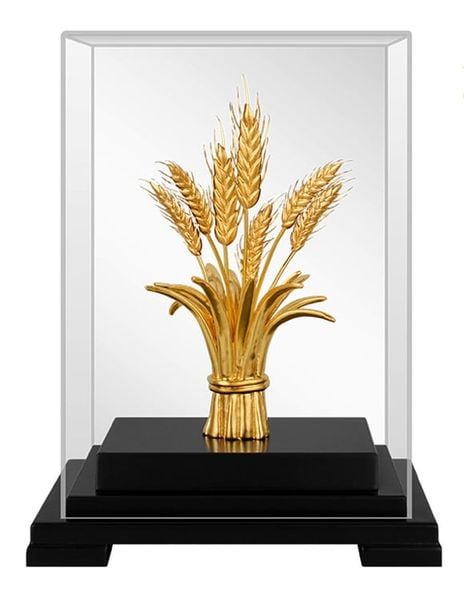 Quà tặng mạ vàng: Bông lúa mạ vàng 24k 17x13.5x22cm