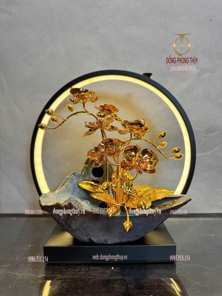 Quà tặng mạ vàng 24k-chậu hoa lan đèn led