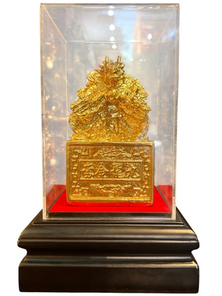 Quà tặng sếp mạ vàng: Ấn rồng bằng đồng dát vàng 24k