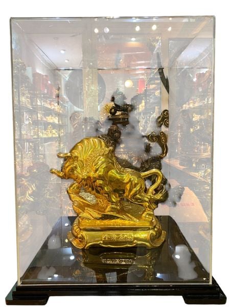 Quà tặng sếp: Tượng trâu vàng 24k 26cm nặng 4kg bằng đồng