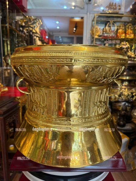 Quả trống đồng đỏ dát vàng