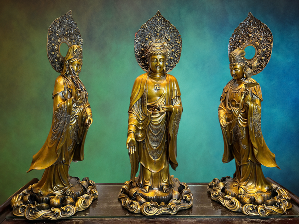 Tượng phật Tây Phương Tam Thánh cao 80cm