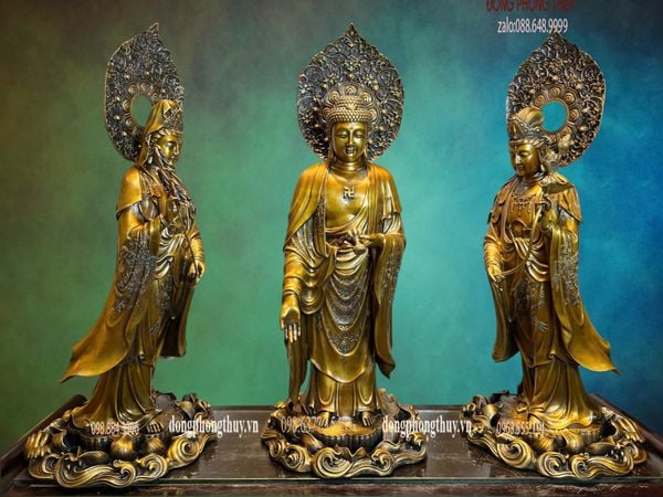Tượng phật Tây Phương Tam Thánh cao 80cm