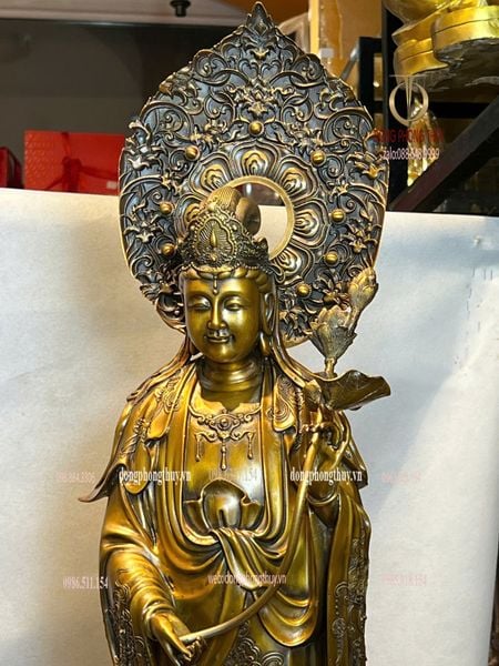 Tượng Tây phương tam thánh cao 80cm bằng đồng