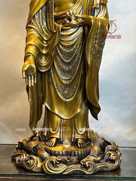Tượng Tây phương tam thánh cao 80cm bằng đồng