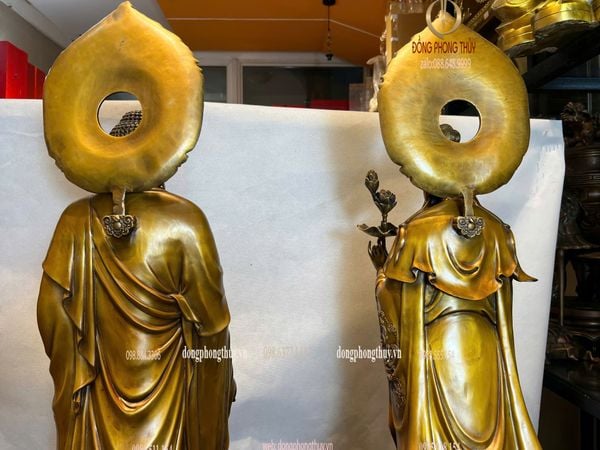 Tượng Tây phương tam thánh cao 80cm bằng đồng