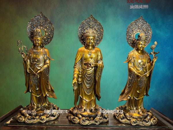 Tượng phật Tây Phương Tam Thánh cao 80cm