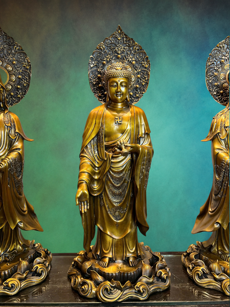 Tượng phật Tây Phương Tam Thánh cao 80cm
