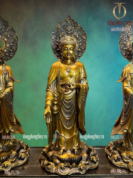 Tượng phật Tây Phương Tam Thánh cao 80cm