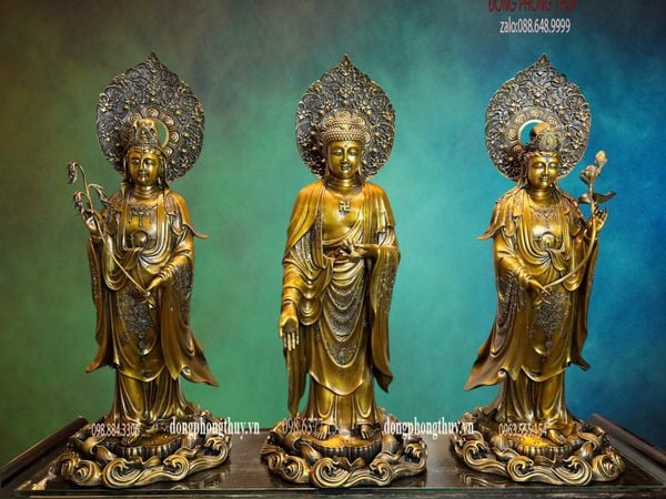 Tượng phật Tây Phương Tam Thánh cao 80cm