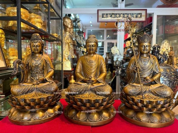 Tượng Tây Phương Tam Thánh- ta bà tam thánh cao 30 nặng 6kg/bức