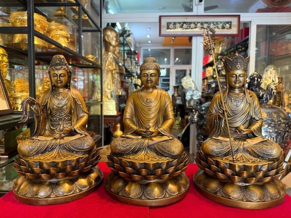 Tượng Tây Phương Tam Thánh- ta bà tam thánh cao 30 nặng 6kg/bức