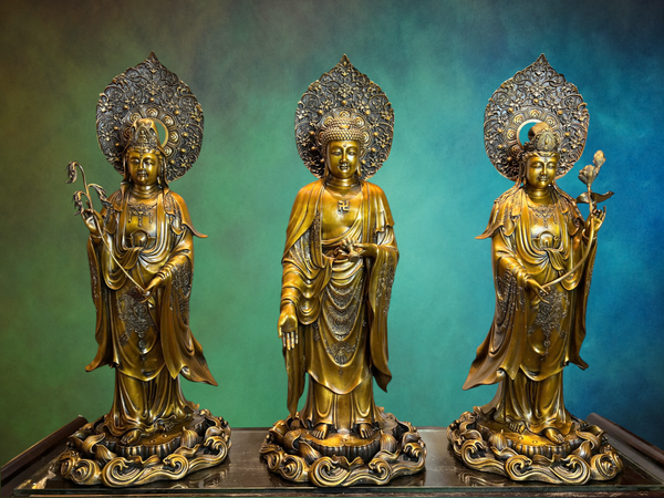 Tượng phật Tây Phương Tam Thánh cao 80cm