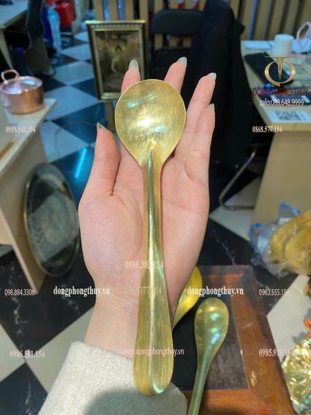 Thìa ăn cơm bằng đồng Thìa dài 19cm