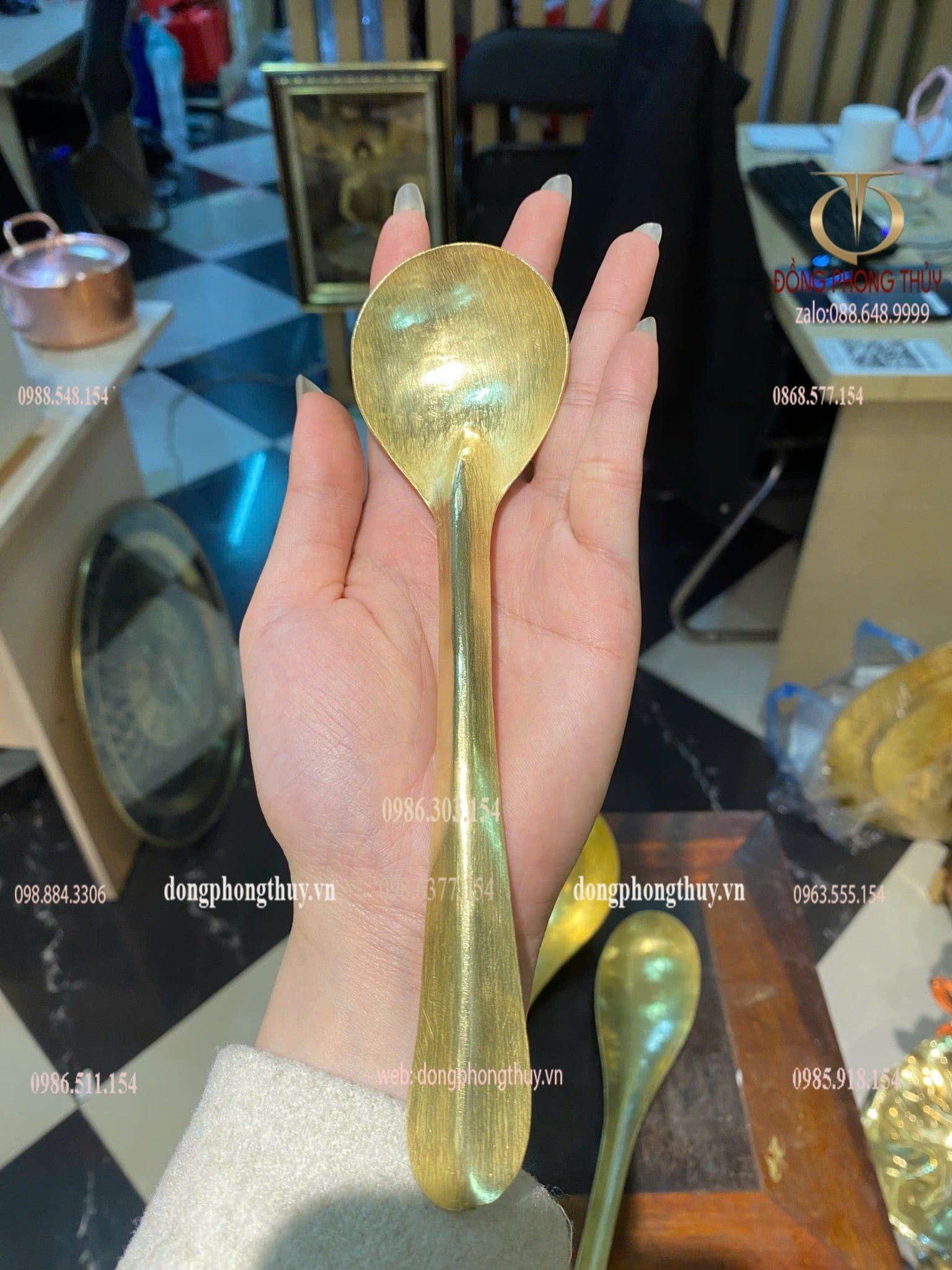 Thìa ăn cơm bằng đồng Thìa dài 19cm