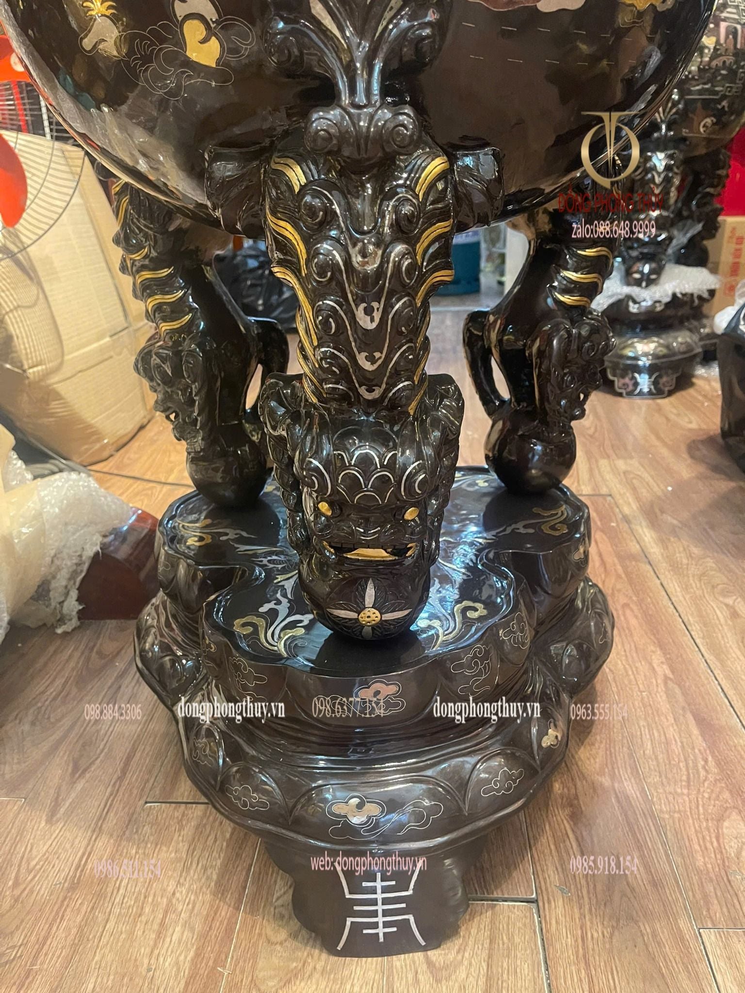 Thất lân vờn cầu 1m2 chữ việt khảm tam khí