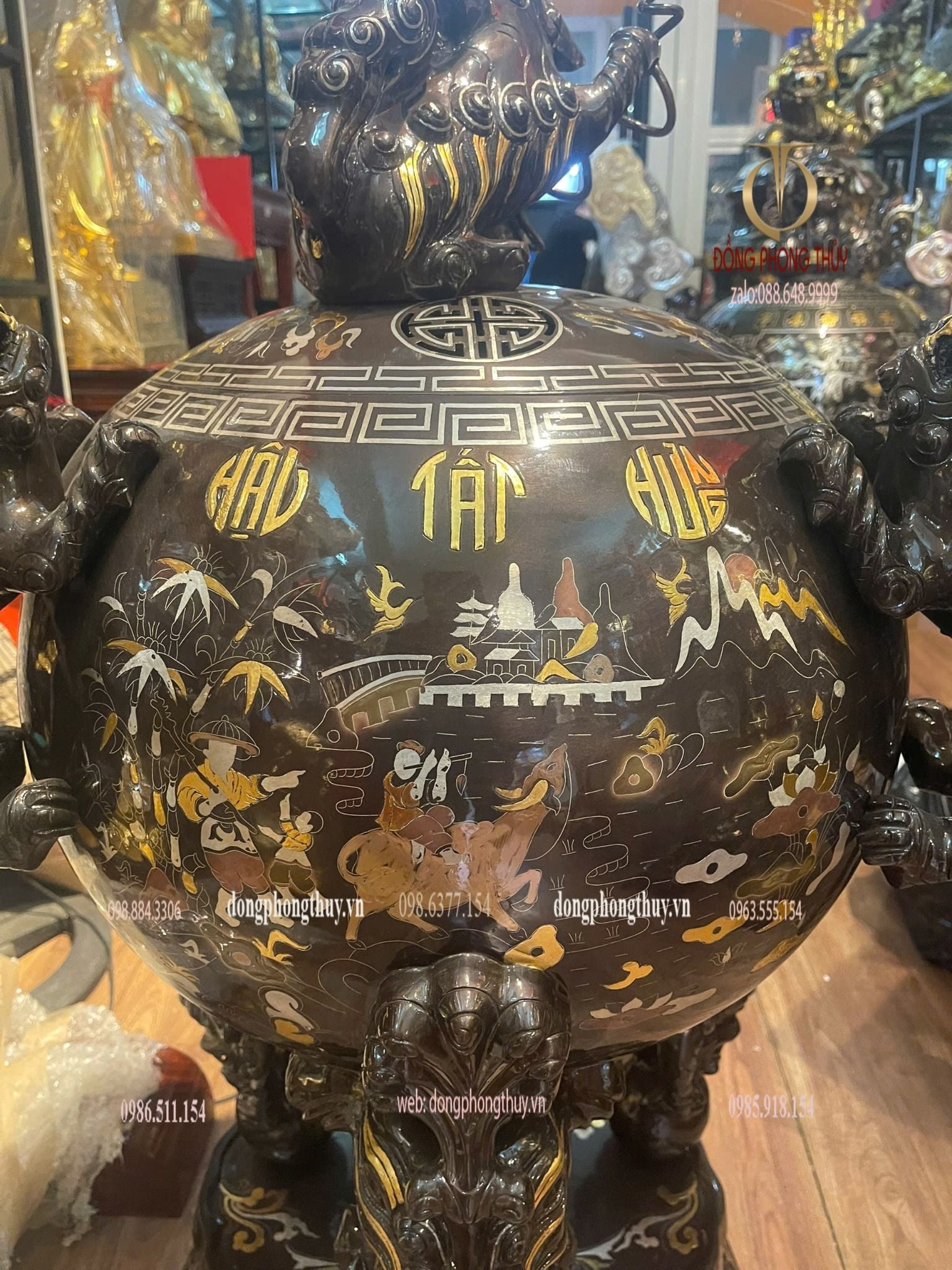 Thất lân vờn cầu 1m2 chữ việt khảm tam khí