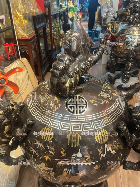 Thất lân vờn cầu 1m2 chữ việt khảm tam khí