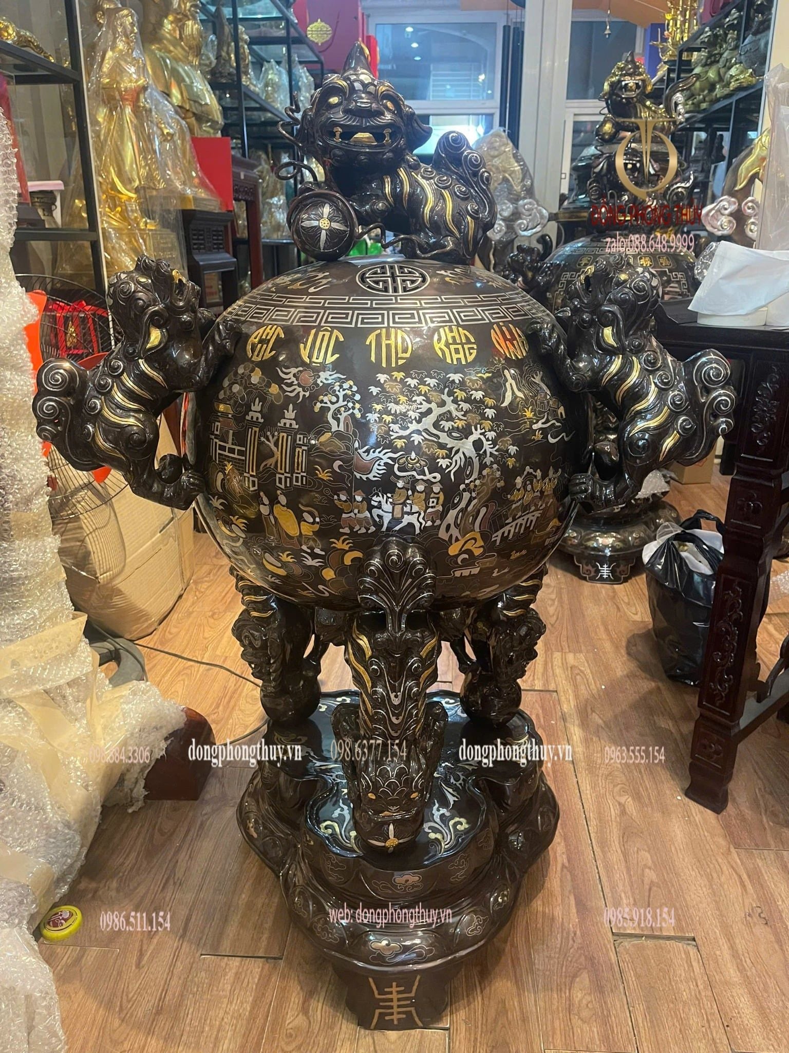 Thất lân vờn cầu 1m2 chữ việt khảm tam khí