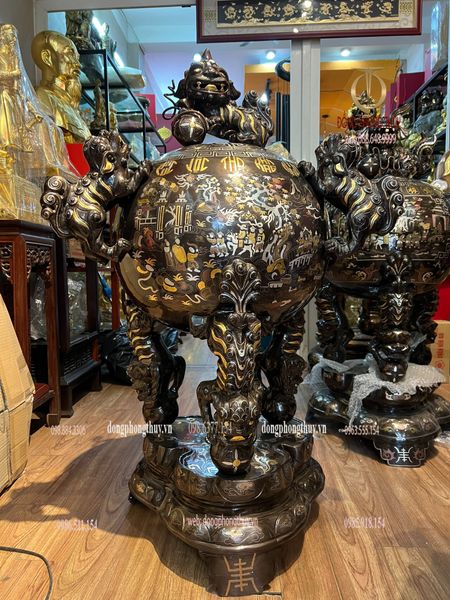 Thất lân vờn cầu 1m2 chữ việt khảm tam khí