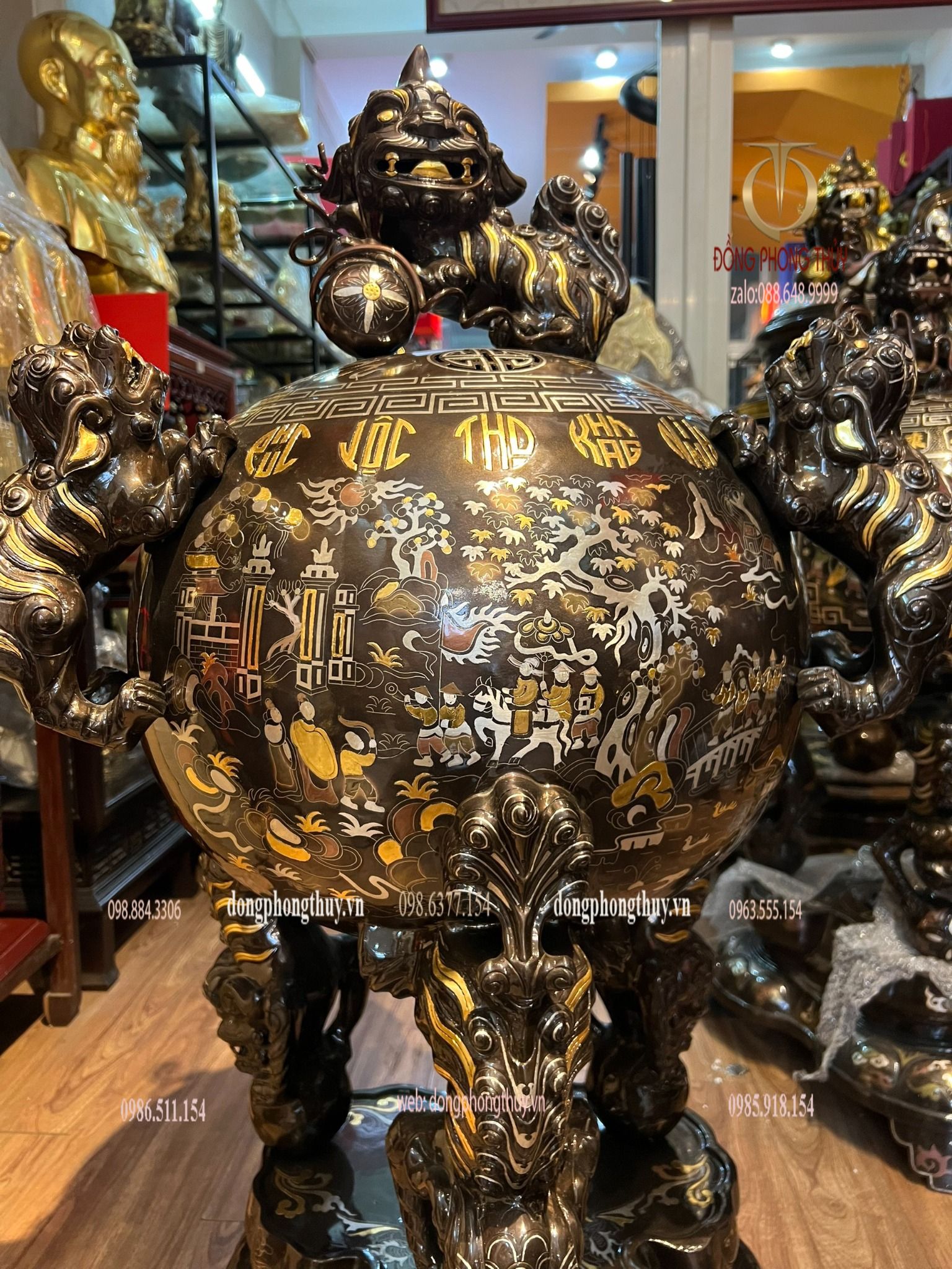 Thất lân vờn cầu 1m2 chữ việt khảm tam khí