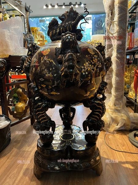 Thất lân vờn cầu 1m2 chữ việt khảm tam khí