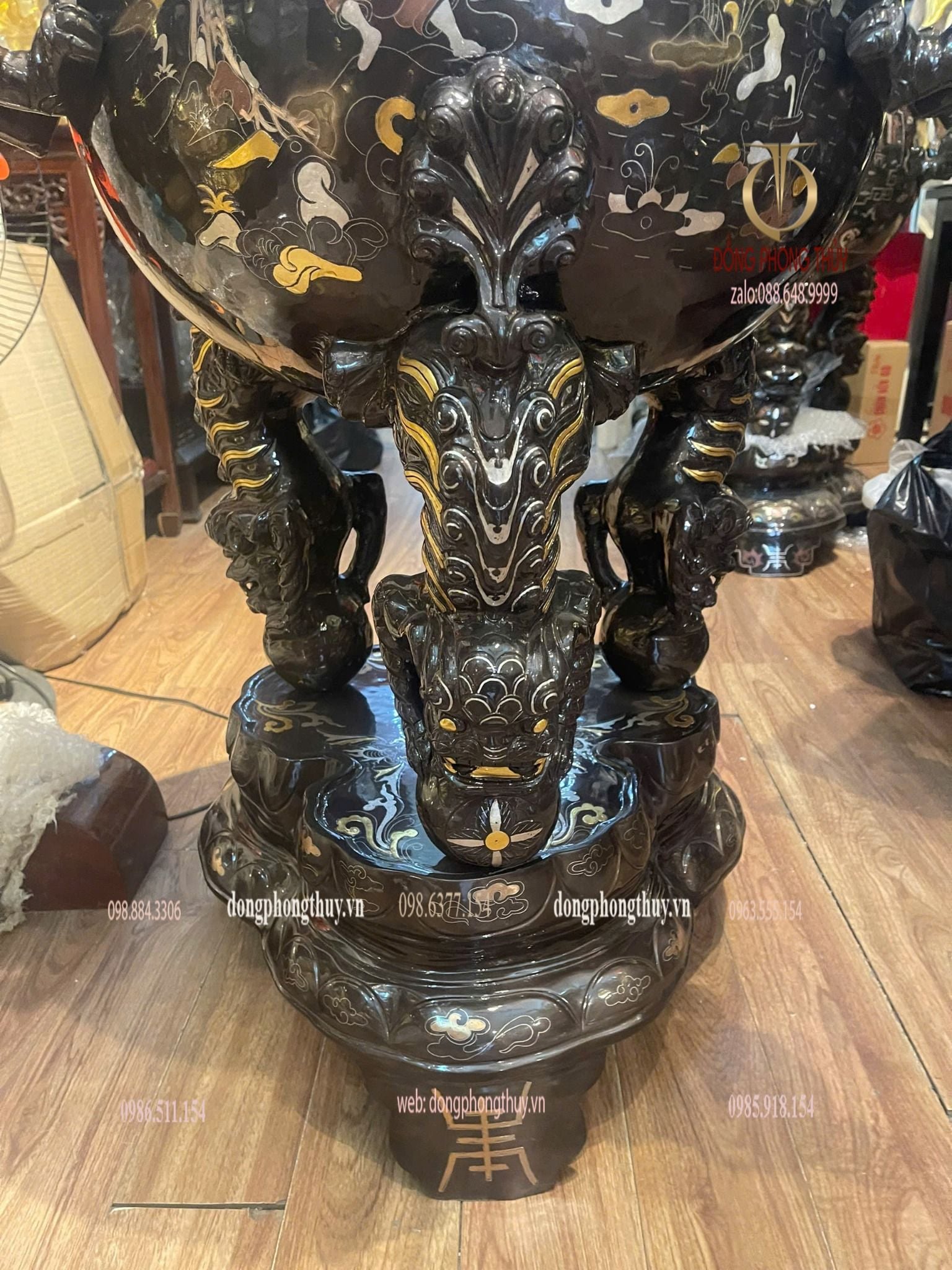 Thất lân vờn cầu 1m2 chữ việt khảm tam khí