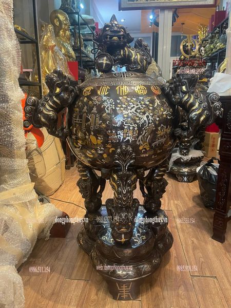 Thất lân vờn cầu 1m2 chữ việt khảm tam khí